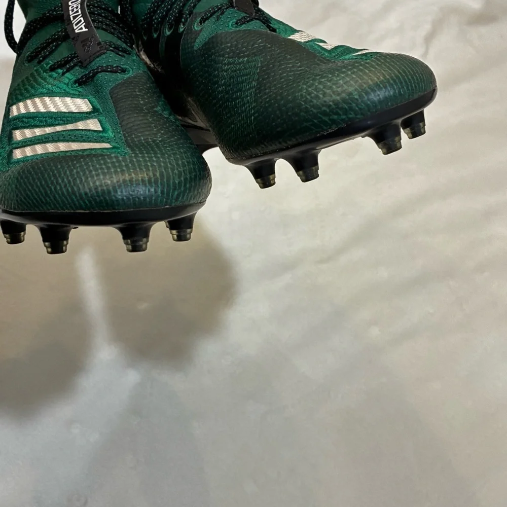 Adidas Adizero 8.0 Mid Football Cleats Dark Green White F35195 Men’s Size 12.5